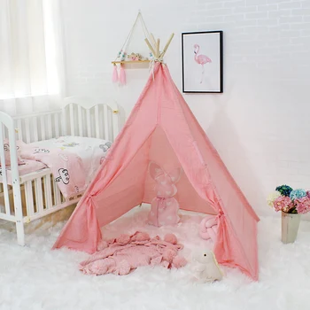 

Children Tent Portable Folding Tipi Tent Game Playhouse For Kids Soft Breathable Material Princess Castle Baby Cabin Teepee