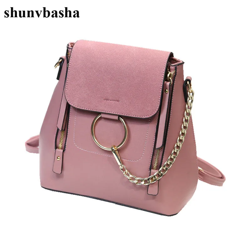 Luxury Brand Leather Backpacks Women School Bags For Teenage Girls Fashion Chain Designer Mochila Escolar Female