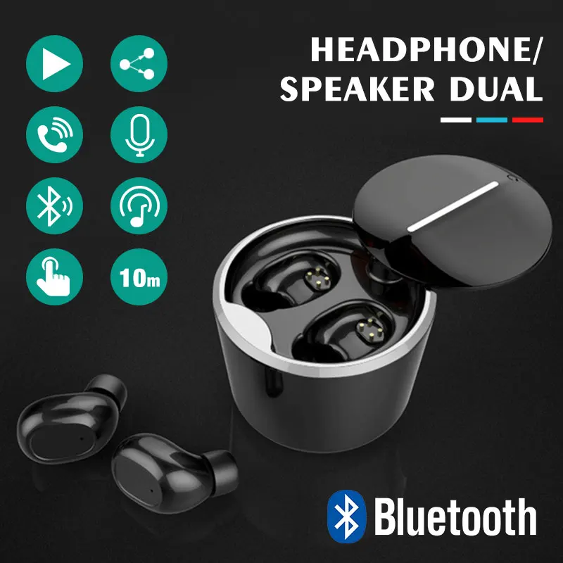 2 в 1 TWS беспроводные Bluetooth наушники/динамик двойное использование Bluetooth 4,2 гарнитура стерео влагозащищенная DPS шумоподавление с микрофоном