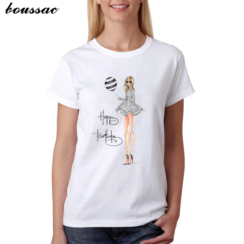 

Happy Birthday Tshirt Women graphic tees women korean style T-Shirt Femme friends plus size women cotton Tops Aesthetic shein