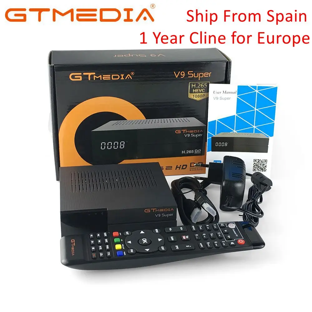 

Gtmedia V9 Super Satellite Receiver DVB-S2 Built-in WIFI Support AVS+ HD.265 HD Freesat V8 Super Upgrade V9 SUPER Receptor