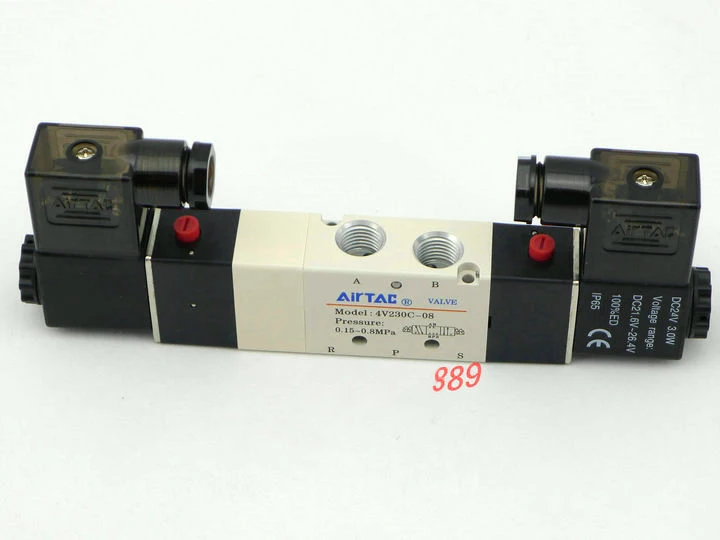 

2PCS Free Shipping 1/4" 2 Position 5 Port Air Solenoid Valves 4V230P-08 Pneumatic Control Valve , DC24v AC36v AC110v 220v 380v