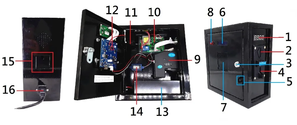 110 В/220 В зарядка для карт и монета 2 в 1 блок управления временем блок питания с мульти монетоприемником и кардридером, коробка с таймером