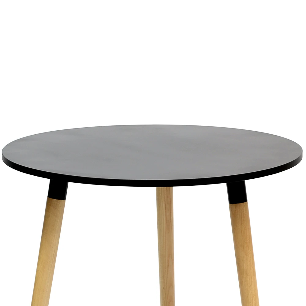 94928 Barneo Т-12 интерьерный обеденный стол МДФ на деревянных ножках круглый стол кухонный стол мебель для кухни столик для кофе журнальный столик черный стол для дачи круглый стол по России