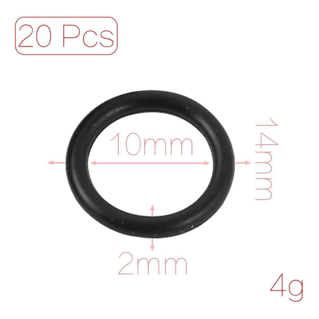 UXCELL 20 Pcs/lot 14x10x2mm Black Rubber O Ring Oil Seal Gasket Donut
