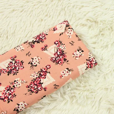 half meter cotton plain pulp fabric gilt flower pure cotton handmade DIY patchwork bag cloth B47 - Цвет: 4