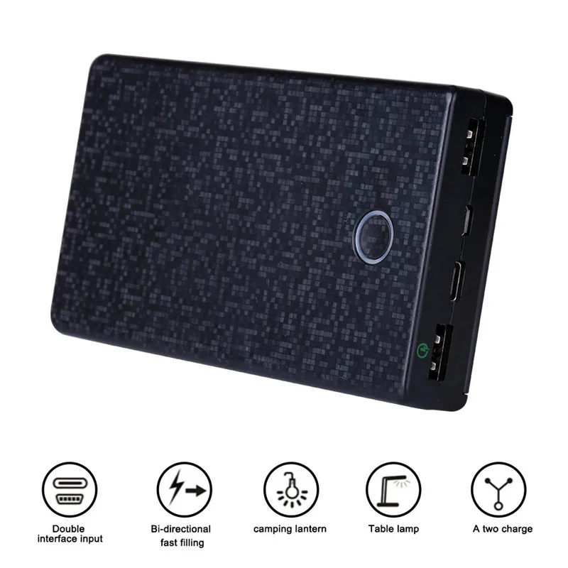 Большая емкость 20000 mAh power Bank Dual USB двусторонний выход Быстрая зарядка 3 0 с тип c bank