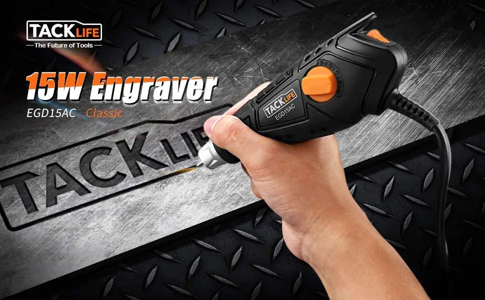 TACKLIFE EGD15AC 15W 120V/60Hz Engraver with Soft Rubber Handle 7200 Stroke Per Minute Power Tools Cutting Tools Electric Drill