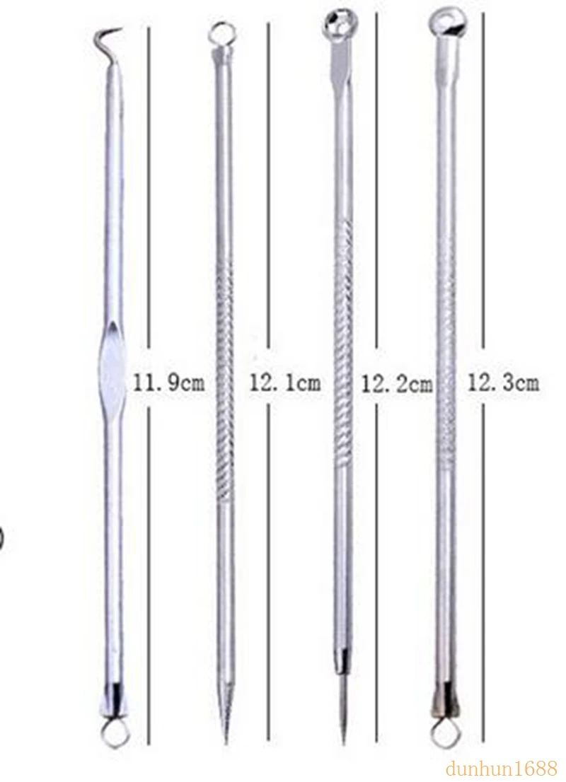 4 шт инструмент для удаления прыщей набор из нержавеющей стали угорь, прыщ, акне удаление акне иглы инструмент#6789