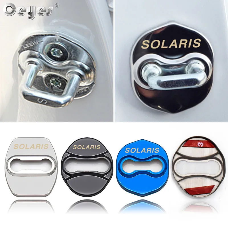 

Ceyes Car Styling Stickers Stainless Steel Accessories Case For Hyundai Solaris Sonata For Kia Ceed Protection Door Lock Covers