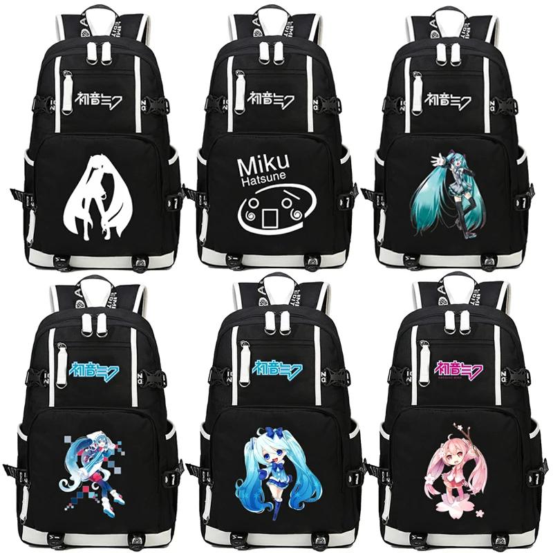 

2018 New VOCALOID Hatsune Miku Printing Backpack Large Capacity Kawaii Women School Bags Laptop Student Computer Travel bag