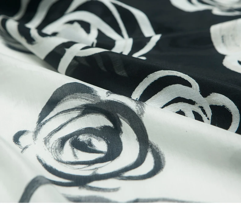 Китайская черно-белая смесь из шелка и хлопка с принтом чернил, шитье для рубашки, блузки, платья, юбки, ремесло по двору
