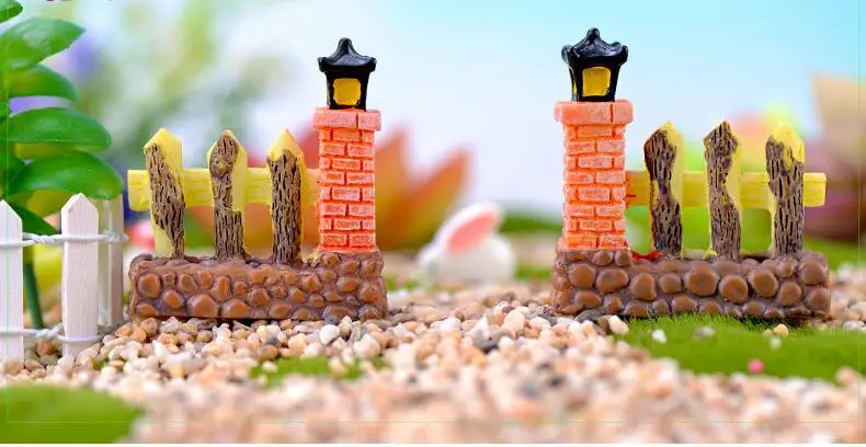 1 مجموعة بوابة السياج مصغرة حديقة الحلي البسيطة المنزل الديكور المشهد الصغير لعب DIY البسيطة خرافة العالم CJ297
