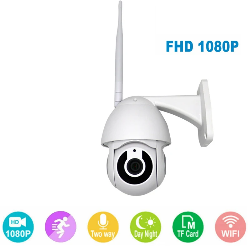 

1080P 2MP Wireless IP Onvif Camera Wifi Speed Dome PTZ Outdoor Waterproof Two Way Audio IR CCTV Security Surveillance Camera