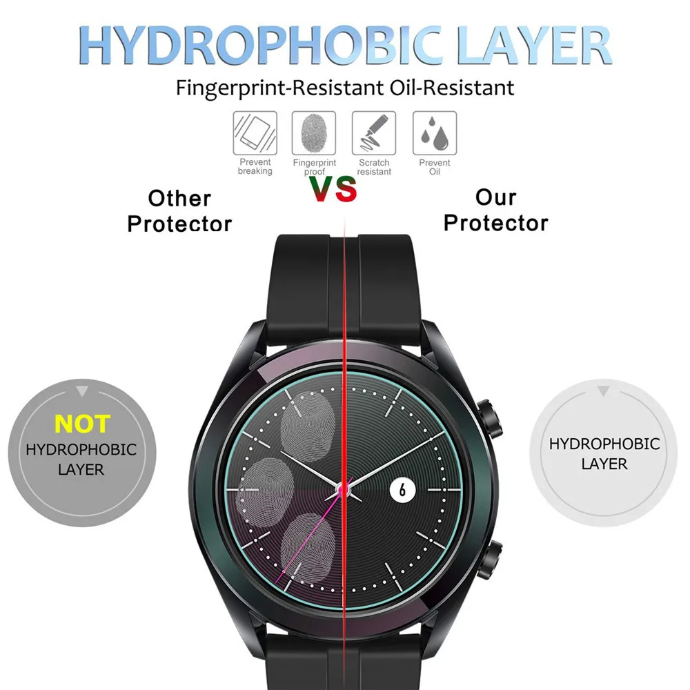 Закаленное стекло 9H для Huawei Watch GT элегантная защита экрана устойчивая к царапинам