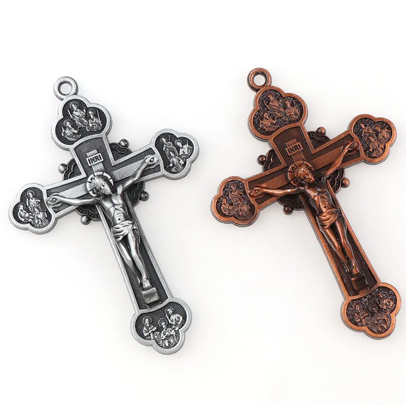 

2 Colors Jesus Crucifix Christian Jewelry Crosses Charms Saint Benedict Crucifix Pattern Pendants For Pendants Necklace