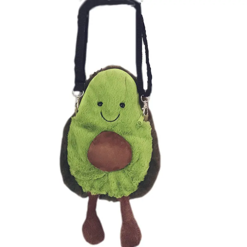 

Hot Sale Avocado Plush Shoulder Bag For Girlfriend Cute Avocado Plush Key Ring Toy Bag pendant Gril Christmas