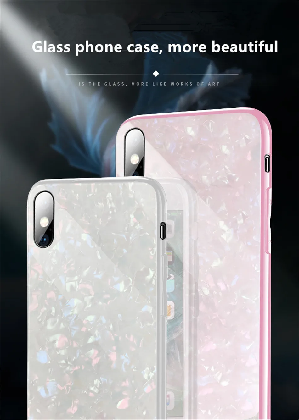 Luxury Tempered Glass Geometric Case For iPhone X 7 8 Plus Soft TPU Frame Art Print Patterned ProtectiveCover For iPhoneX 10 (2)