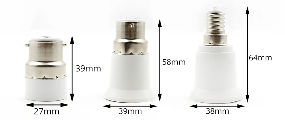 Светодиодный IARY 5 шт./лот E14 поворот на B22 E27 поворот на E14 E27 поворот на B22 держатель лампы база PC Белый Changover для светодиодный