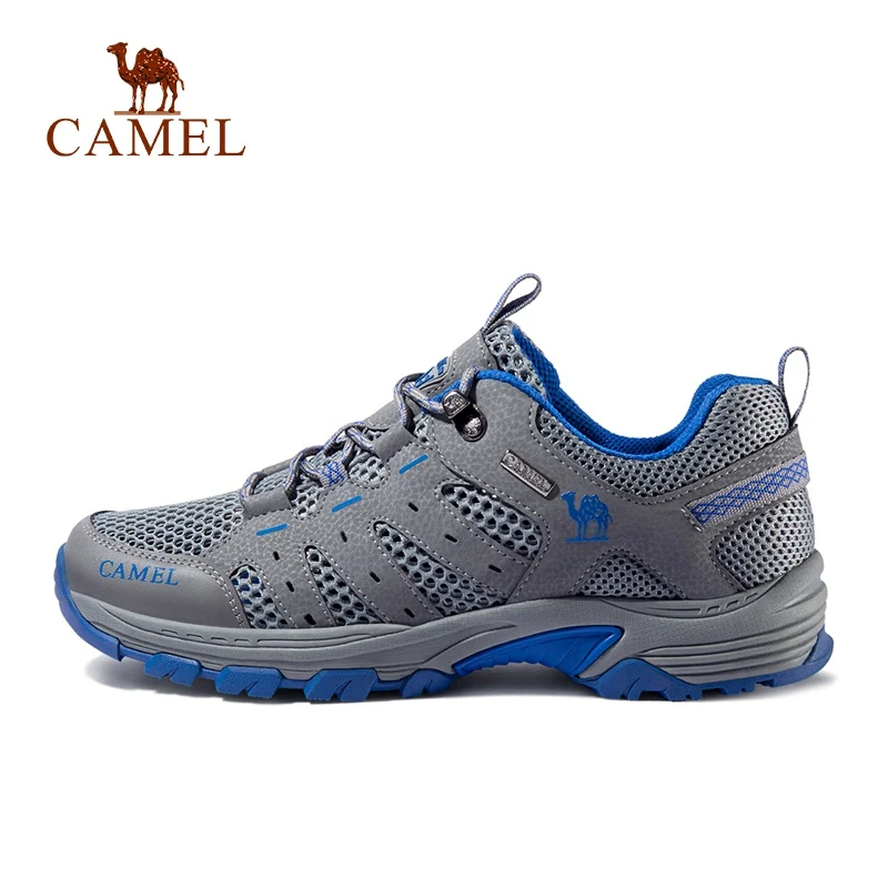 CAMEL мужская уличная походная обувь дышащая Нескользящая прочная уличная походная Треккинговая обувь с сеткой - Цвет: A912303085-Gray-M