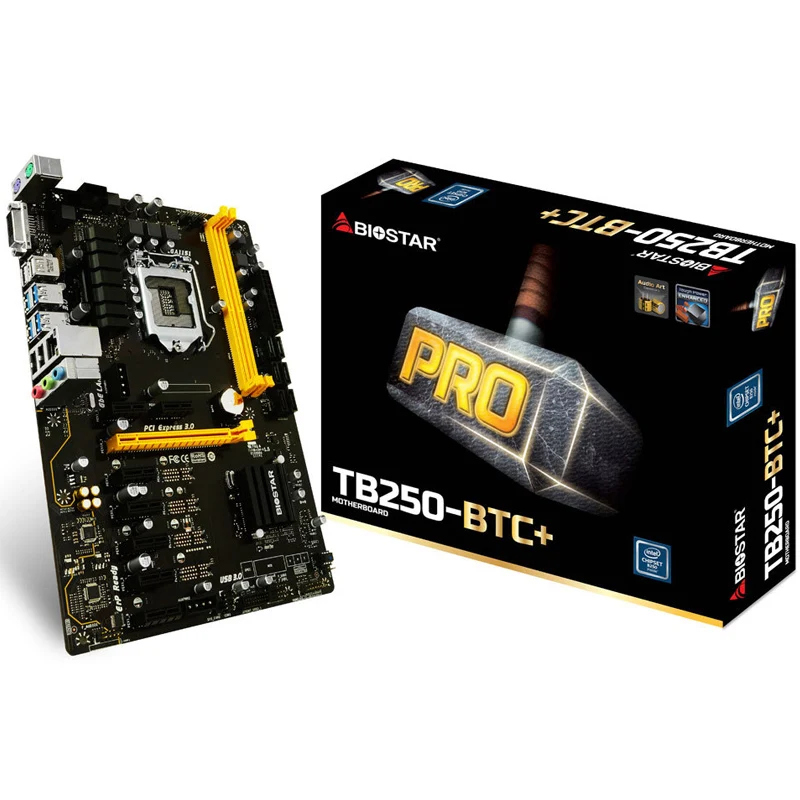 Для Biostar LGA1151 DDR4 поддержка 8 графических процессоров 8GPU 8PCIE G4560 G3930 (PRO H81 H61 BTC PRO) |