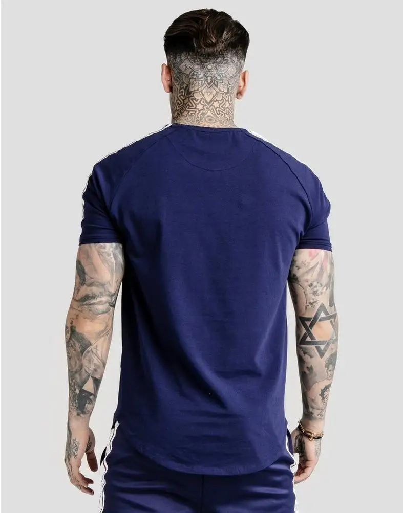 Мужская футболка в темно синюю полоску SikSilk|Футболки| |
