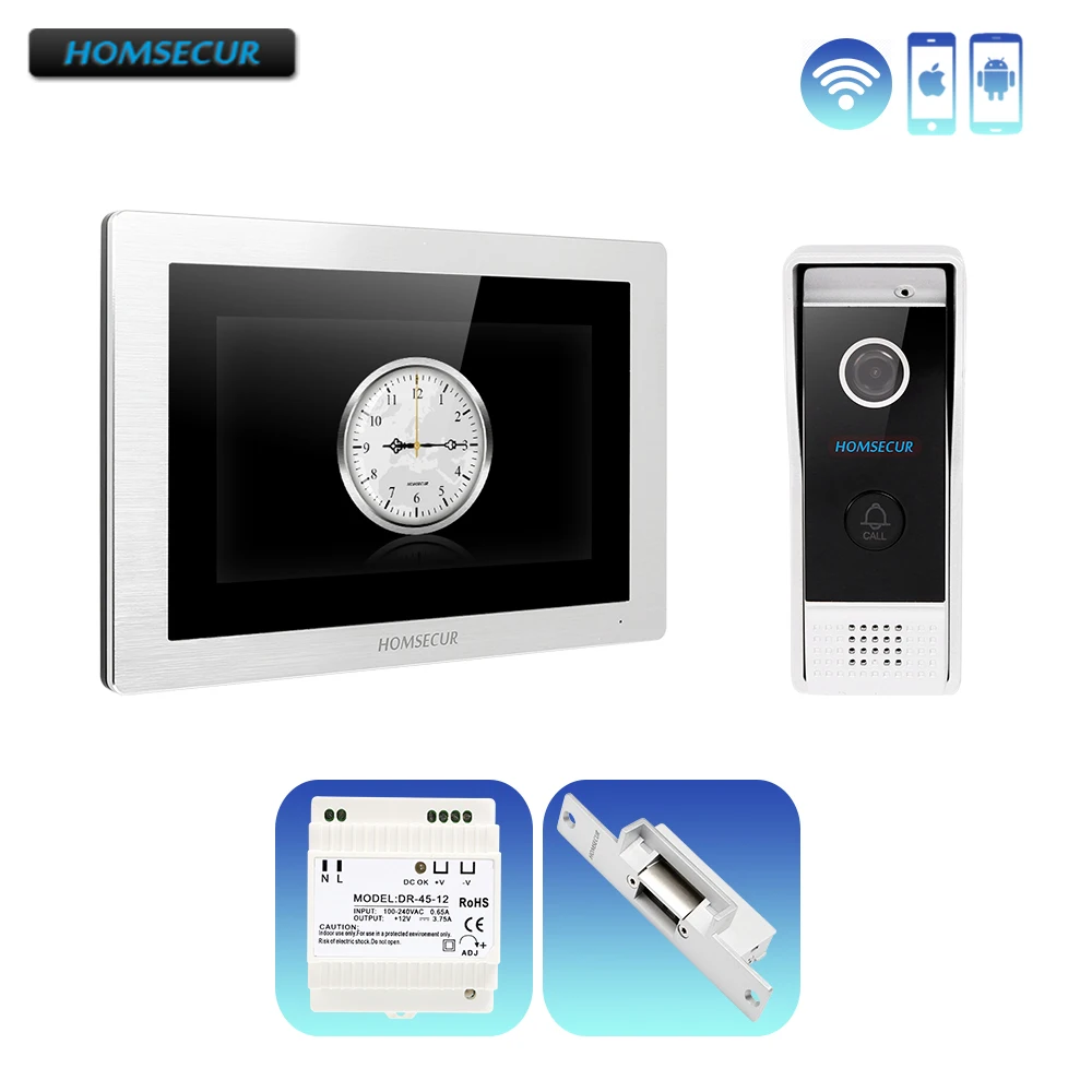 HOMSECUR 7\ IP Wired Video&Audio Smart Doorbell with Touch Screen Monitor,Recording & Snapshot for House/ Flat
