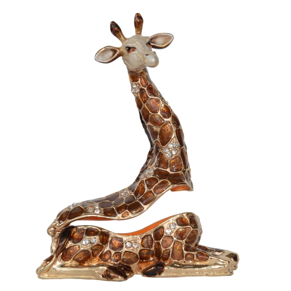 Sitting Giraffe Trinket Boxes Collectible Home Decor, Ornament Metal Crafts, Birthday Presents