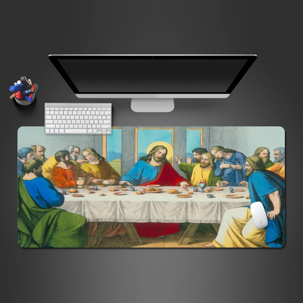 Коврик для мыши Jesus Last Supper для игровых ковриков высокого качества компьютерная Офисная Клавиатура ультратонкие настольные коврики Mause Pad