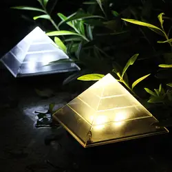 Пирамида светодиодный Ночной свет с питанием от солнечной панели Пейзаж сада Газон украшение для сада напольный светильник