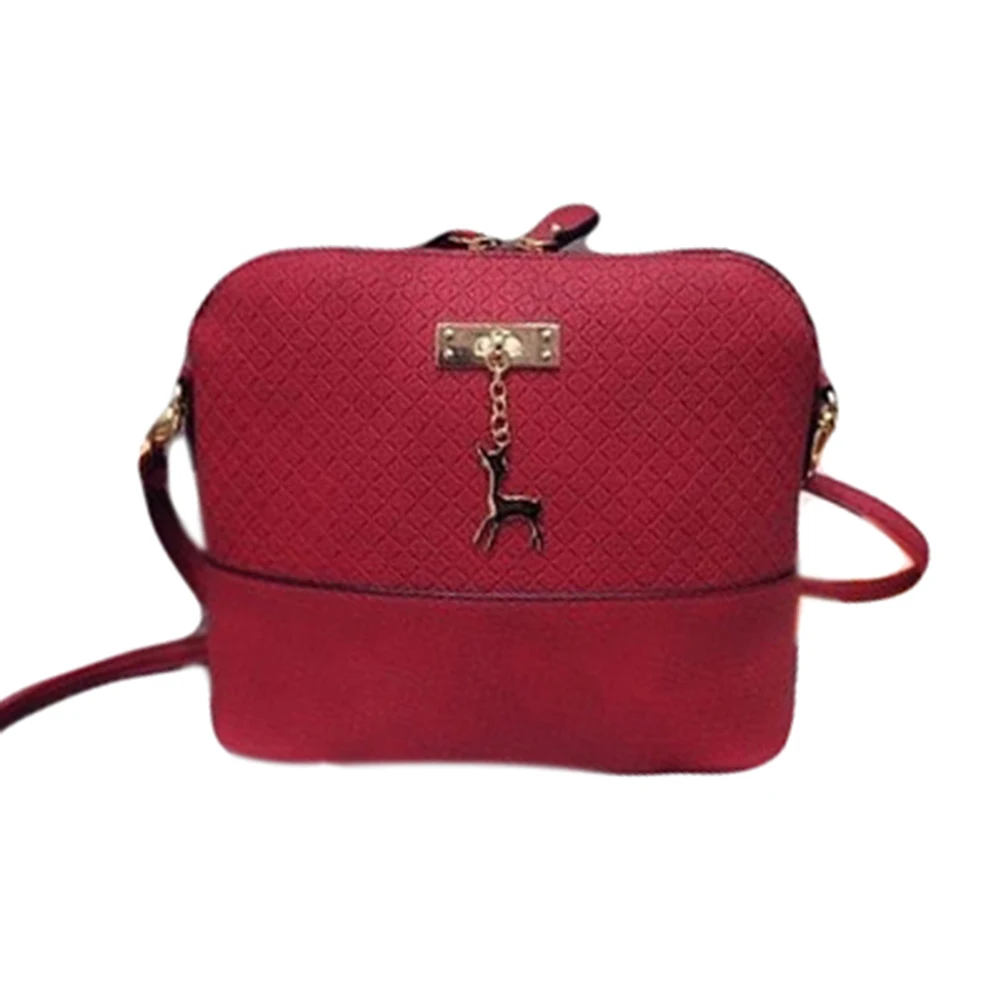

Cute Deer Embossed Shoulder Crossbody Bag Women Mini Shell Shape Messenger Bag