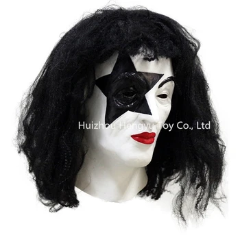 

DELUXE KISS PAUL STANLEY STARCHILD OVER THE HEAD LATEX MASK WITH HAIR NEW