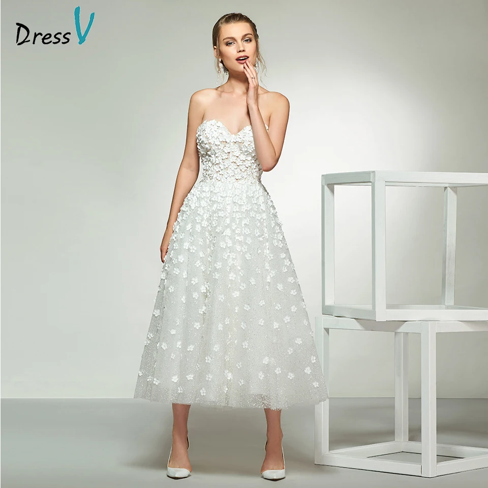 simple a line sweetheart wedding dress