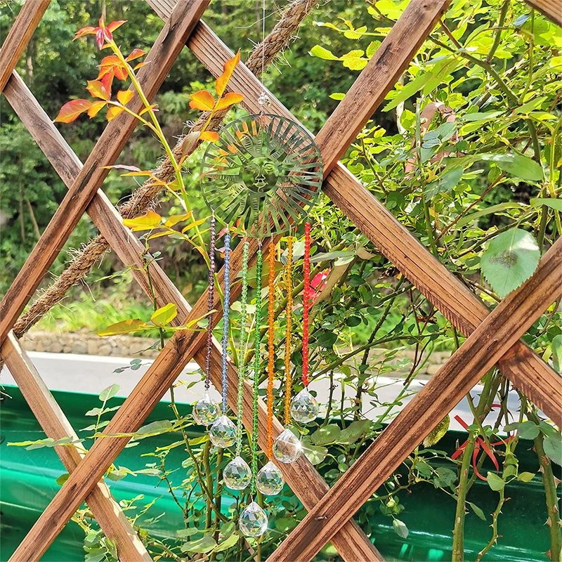 H&D Window Hanging Chakra Suncatcher Metal Sun Decor Fengshui Rainbow Maker Sun Cathcer Curtain Christmas Home Decoration Gifts