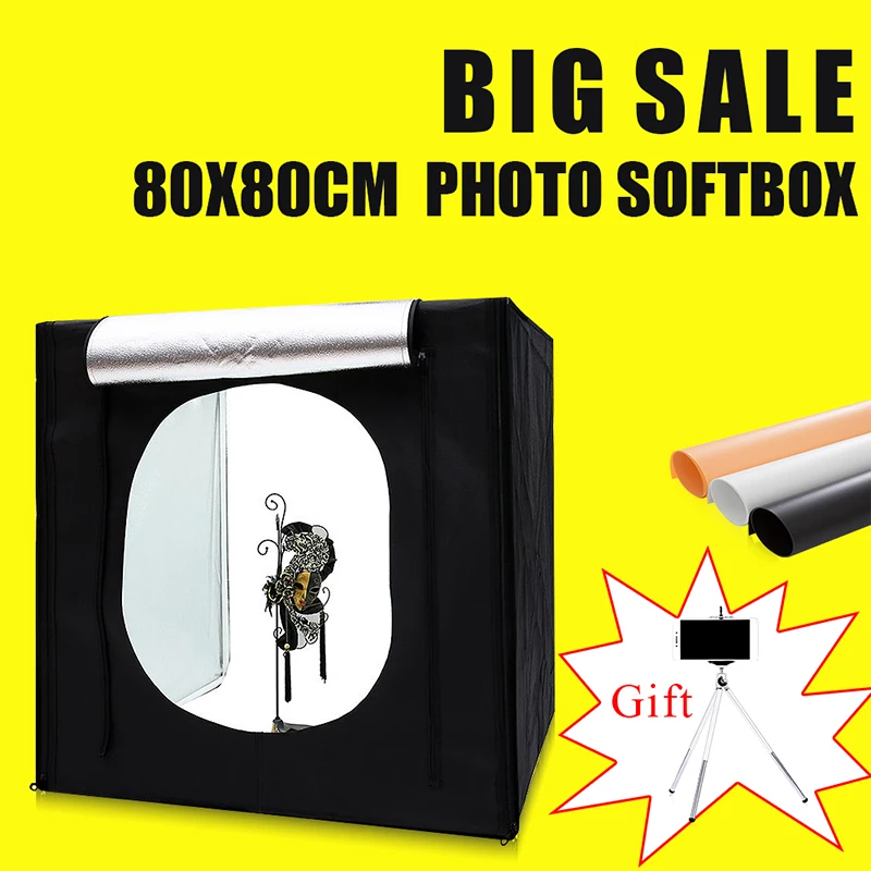 80*80*80 см 31 ''фотостудия Led свет софтбокс световой тент Sutido комплект для