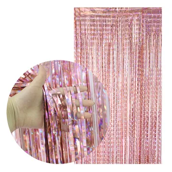 

2*1m Rainbow Foil Curtains Wedding Decor Photography Backdrop Curtain Photo Props Bachelorette Adult Birthday Party Decorations