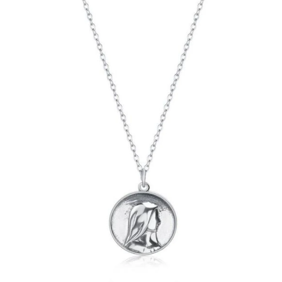 Vintage 925 Sterling Silver Coin Pendants Necklaces Gold Virgin Mary Medal Pendant Religious Catholic Necklace for Women Men | Украшения и