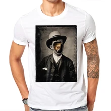 

Lasting Charm Novelty Printed Gentleman Fox Design men T shirt New Fashion Summer Short Sleeve T-shirts White T-Shirts Harajuku