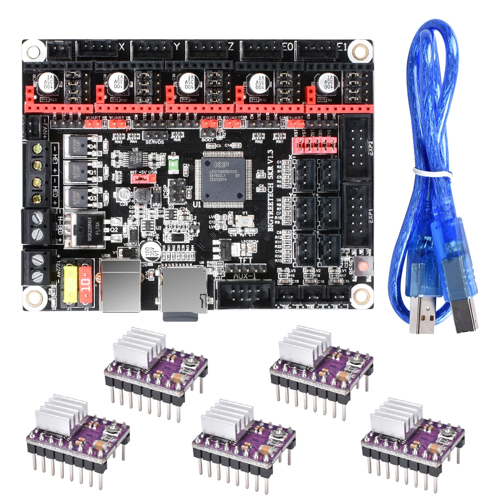 BIGTREETECH SKR V1.3 اللوحة 32-بت الذراع Smoothieboard TMC2130 TMC2208 V3.0 UART A4988 3D طابعة أجزاء الجنرال L V1.4 تحكم