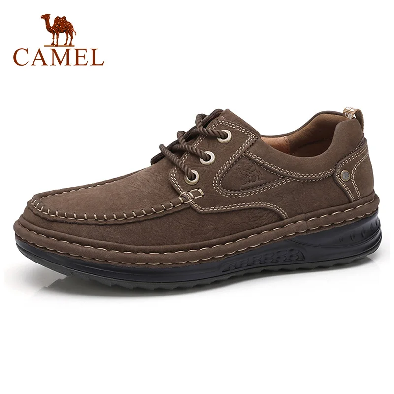 En Ligne Chameau Automne Hiver En Cuir Véritable Hommes Chaussures de Dentelle up Homme En Plein Air Casual Chaussures Fond Épais Point De Non slip Chaussures Hommes