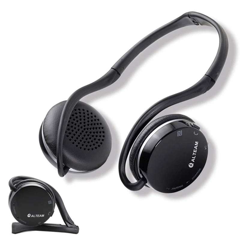 

Black Stereo Foldable Wireless Hands Free Neckband NFC Blue Tooth Bluetooth Sport Running Headphones Headset with Mic for iphone