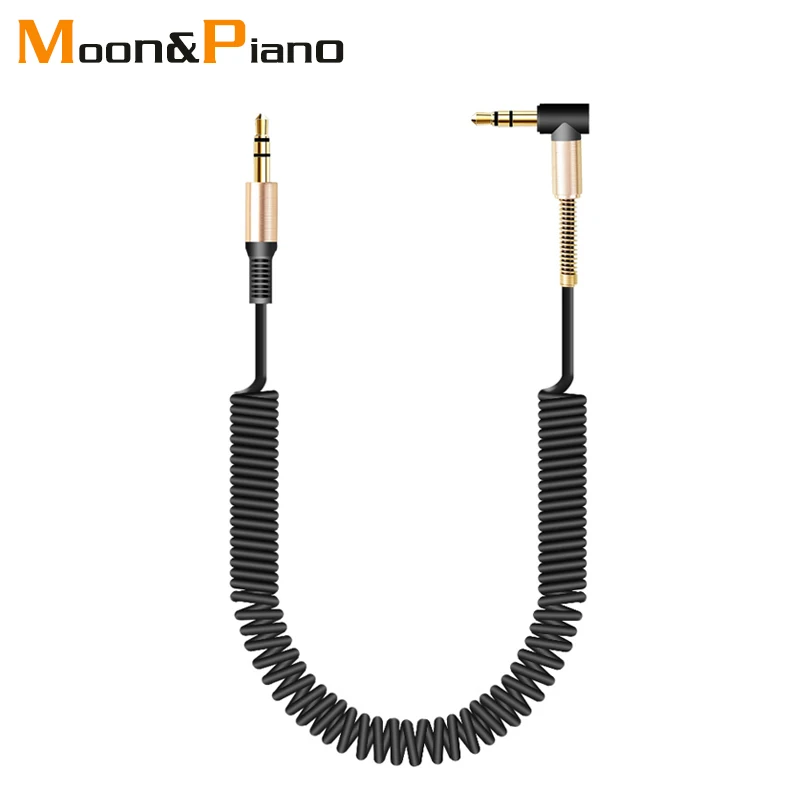 Kopen Elasticiteit Stereo 90 Graden Haakse AUX Kabel Verlengd 3.5mm Jack Male Naar Male Car Auto Audio Cable Cord voor iPhone Samsung