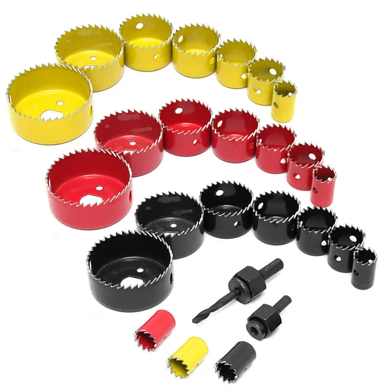 

Best Price 8Pcs Wood Alloy Iron Cutter Bi Metal Hole Saw Set HSS Drill Bit Kit With Hex Wrench Woodworking Cutter For Power Tool