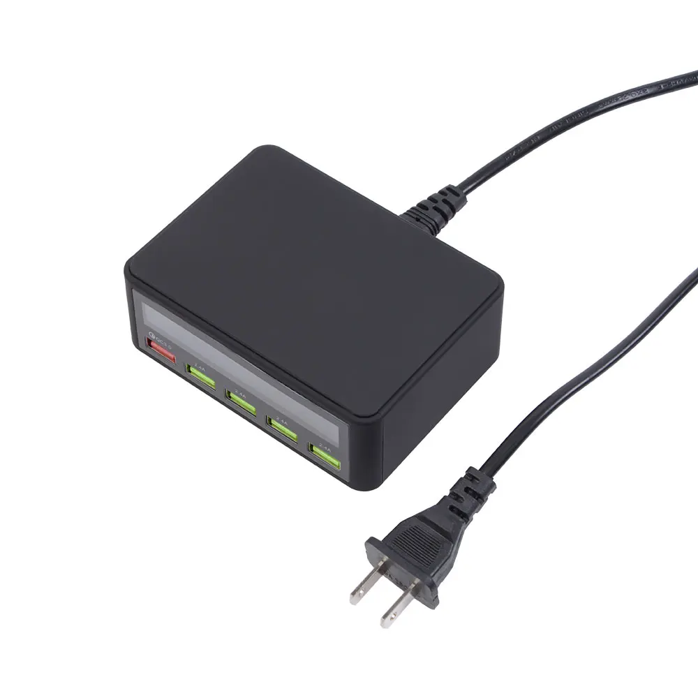 818 US Plug 5 USB выходов адаптер питания с 4 usb портами и быстрой зарядкой 3,0 USB порт Интеллектуальный ЖК-дисплей активированный аккумулятор