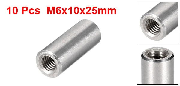 uxcell Round Connector Nuts M8x15mm Height Sleeve Rod bar Stud Nut Stainless Steel 304 Pack of 5 
