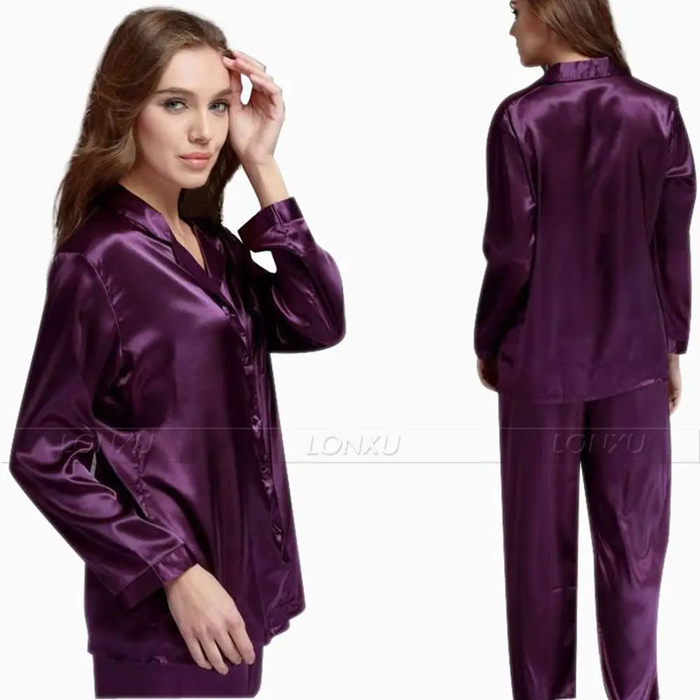 Gift Womens Silk Satin Pajamas Set Pajama Pyjamas Set PJS Sleepwear