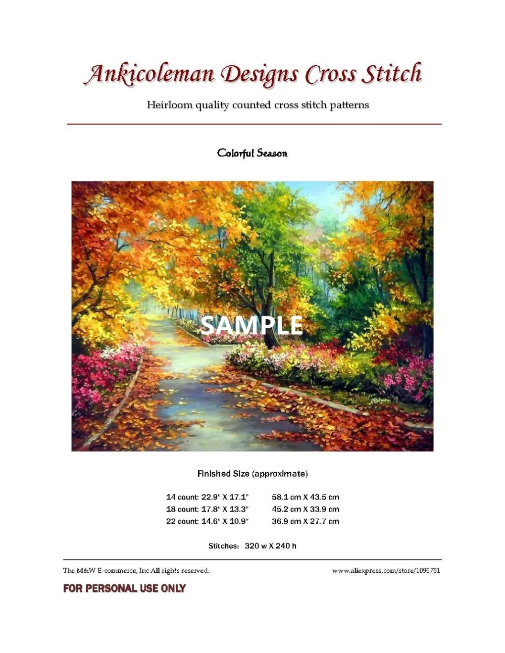 DIY Chart Counted Cross Stitch Patterns Needlework DMC Glory of Autumn DIY Chart Counted Cross Stitch Patterns Needlework DMC Glory of Autumn