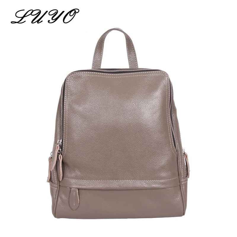 

LUYO Brand Top-quality 100% Genuine Leather Cowhide Women Laptop Feminine Fashion Backpack Mochila Feminina Sac A Dos Bagpack