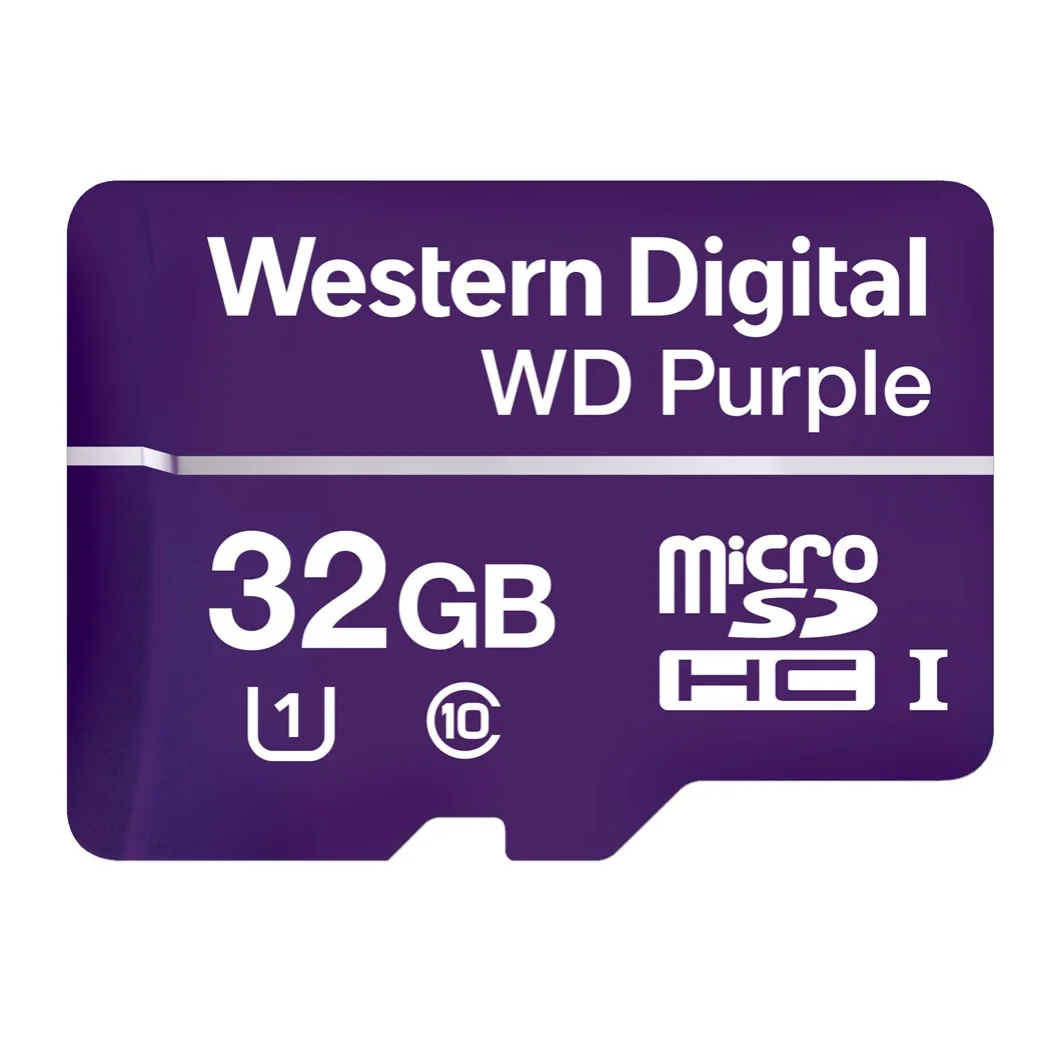 Western Digital Purple, 32 ГБ, MicroSDHC, класс 10, 80 МБ/с./с, фиолетовый