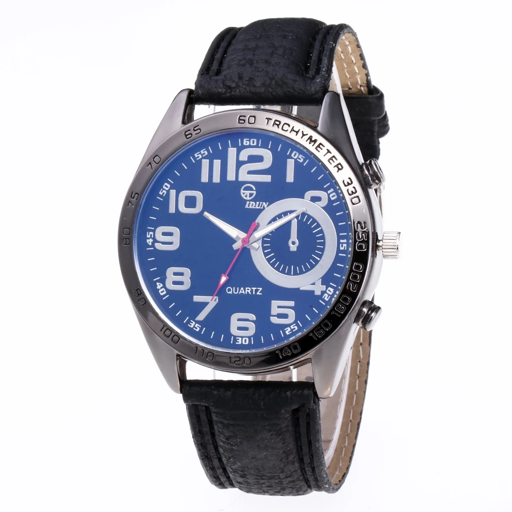 Мужские кварцевые часы с кожаным ремешком роскошные брендовые деловые наручные